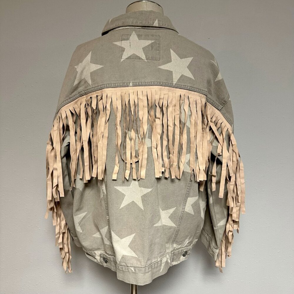 *NEW* Peach Love Tassel Denim Jacket - Picture 3 of 10